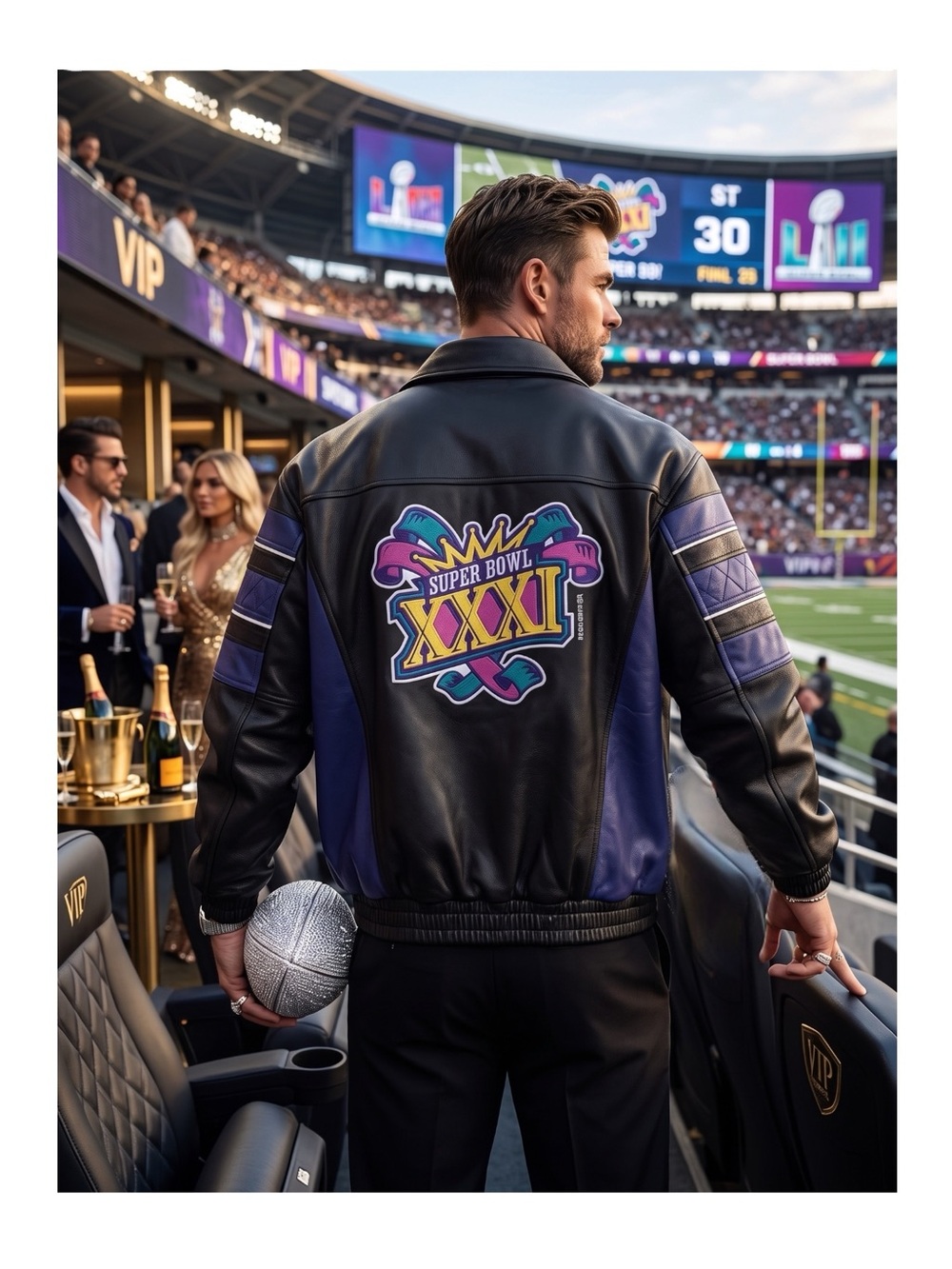 Vintage 90’s: Starter ✪ NFL Super Bowl XXXI ✪ Varsity Leather Jacket ✪ GB NE